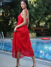 Georgette Fit & Flare Sleeveless Dress